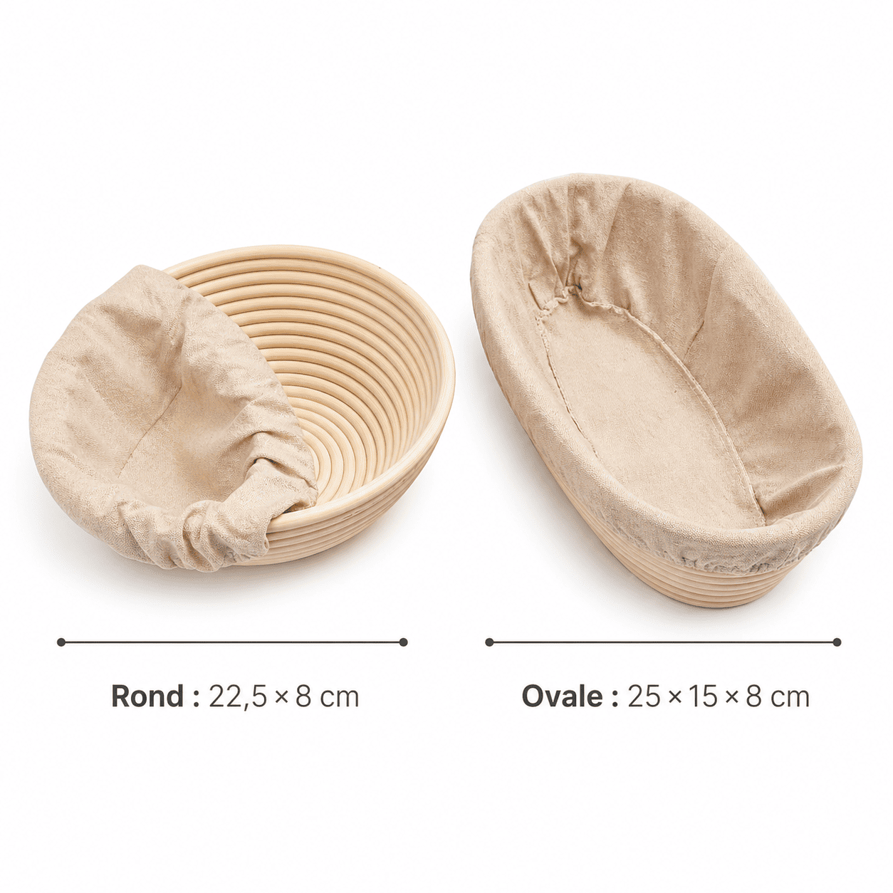 Banneton à pain Louise — Rond ou Ovale